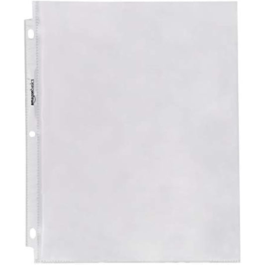 Amazon Basics Sheet Protectors for 3 Ring Binder, Heavyweight, Acid-Free, Clear Plastic Sleeves, Letter Size, 8.5 x 11 Inch, 100-Pack
