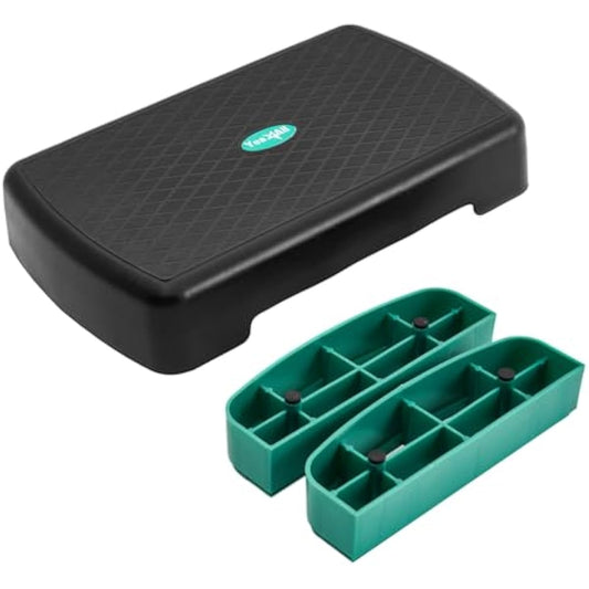Yes4All Aerobic Exercise Step Platform, Exercise Stepper with Risers for Cardio and Strength Training, Workout Stepper for Home Gym