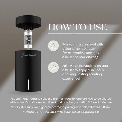 Scentiment Luxury Hotel Scents – 5 Fragrance Oil Set | Secret Desires, Day Dream, The One, Ocean Breeze & Amalfi Coast | Fresh, Floral, Woody & Citrus Scents | Home Diffuser Oils (5 x 20 mL)