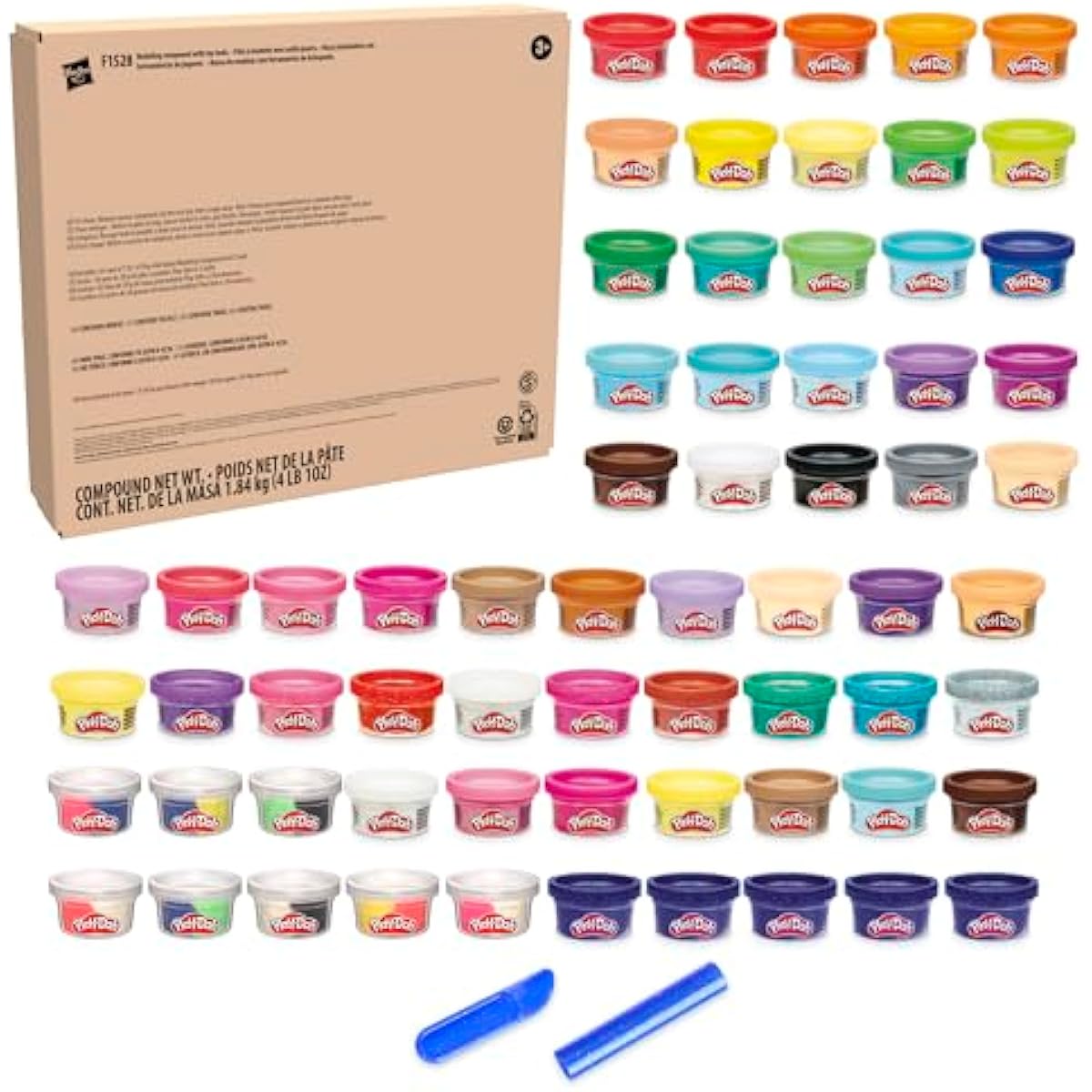 Play-Doh Ultimate Color Collection 65-Pack of 1-oz Cans, Includes Sparkle, Confetti & Color Burst, Back to School Classroom Supplies, Preschool Toys, Ages 2+ (Amazon Exclusive)