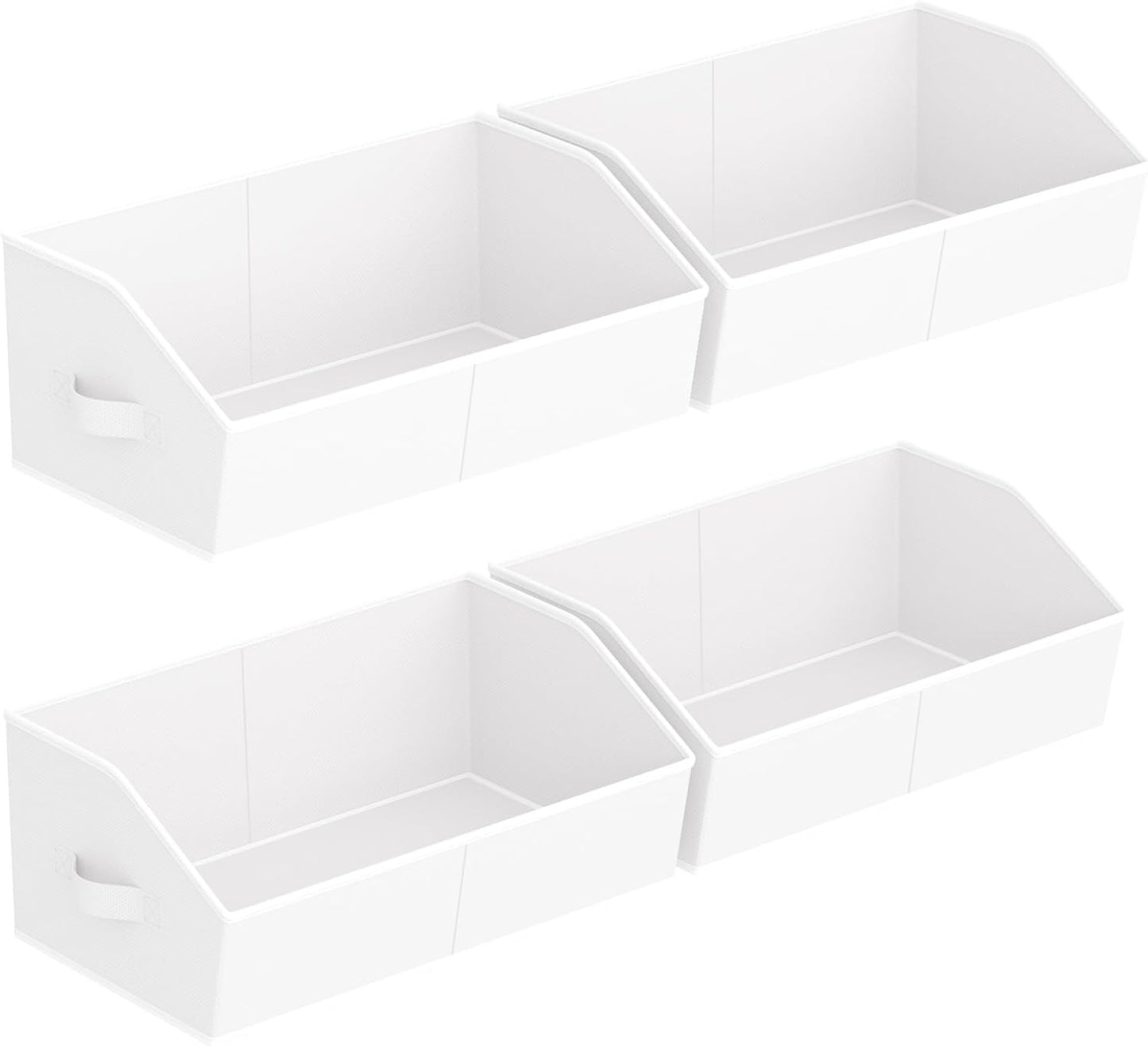 Closet Organizers Bins 6 Packs - Large Closet Shelf Organizer with Handles, Fabric Trapezoid Storage Bins, Collapsible Storage Cubes for Clothes, Towels, Light Gray