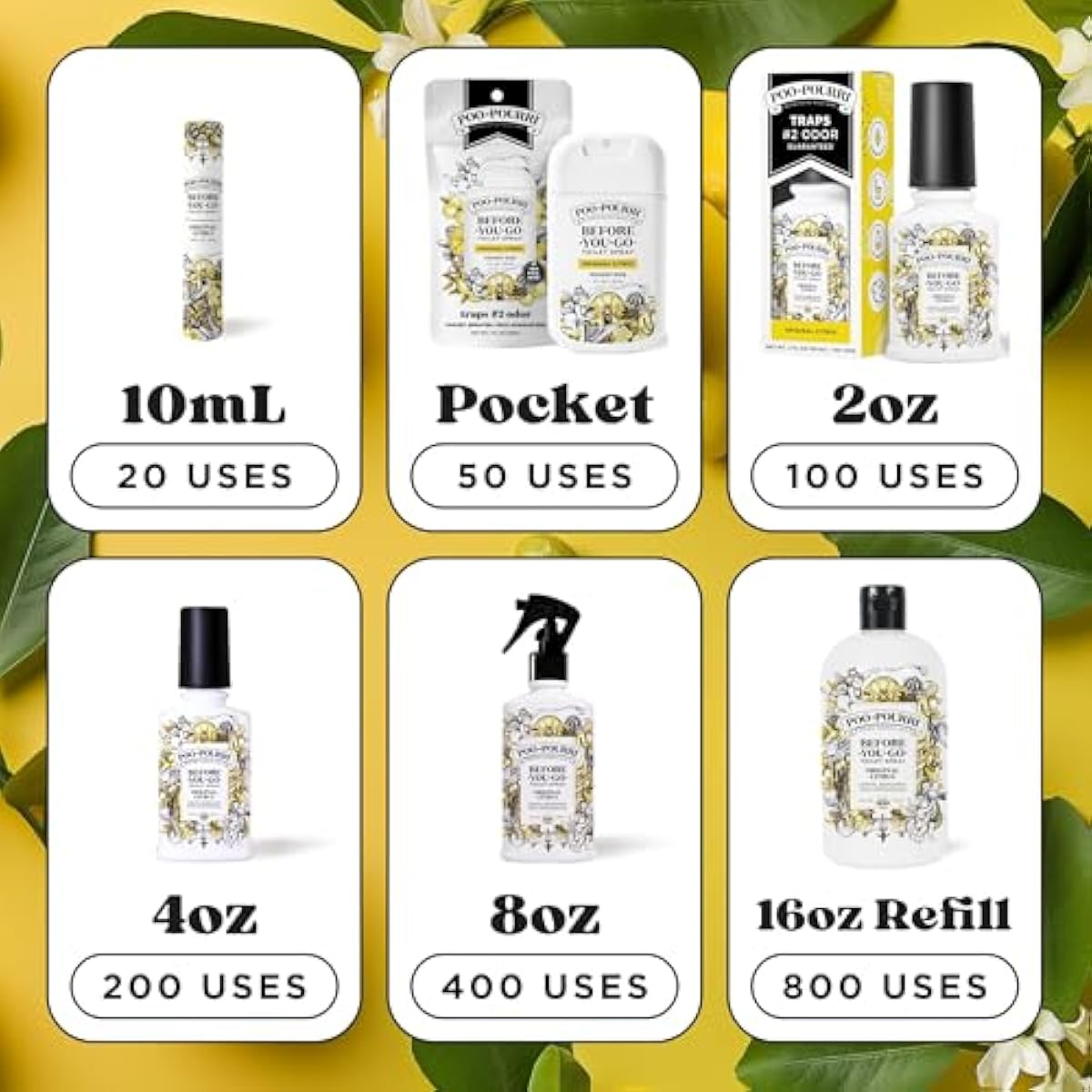Poo-Pourri Before-You-Go Toilet Spray, Travel Essentials, .34 Fl Oz, In A Pinch Variety 5 Pack, Each Up to 20 Uses, On-The-Go Bathroom Odor Deodorizer with Essential Oils, TSA Approved Size, 5 Scents