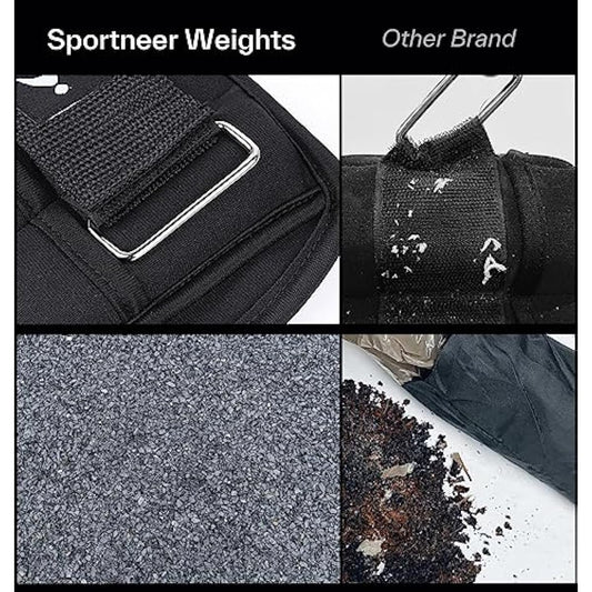 Sportneer Adjustable Ankle Weights Set - 1 Pair (2-10 lbs) Removable Sandbags for Women & Men, Comfortable Neoprene Leg Weights for Walking, Running, Pilates, Yoga, Home Workout & Physical Therapy