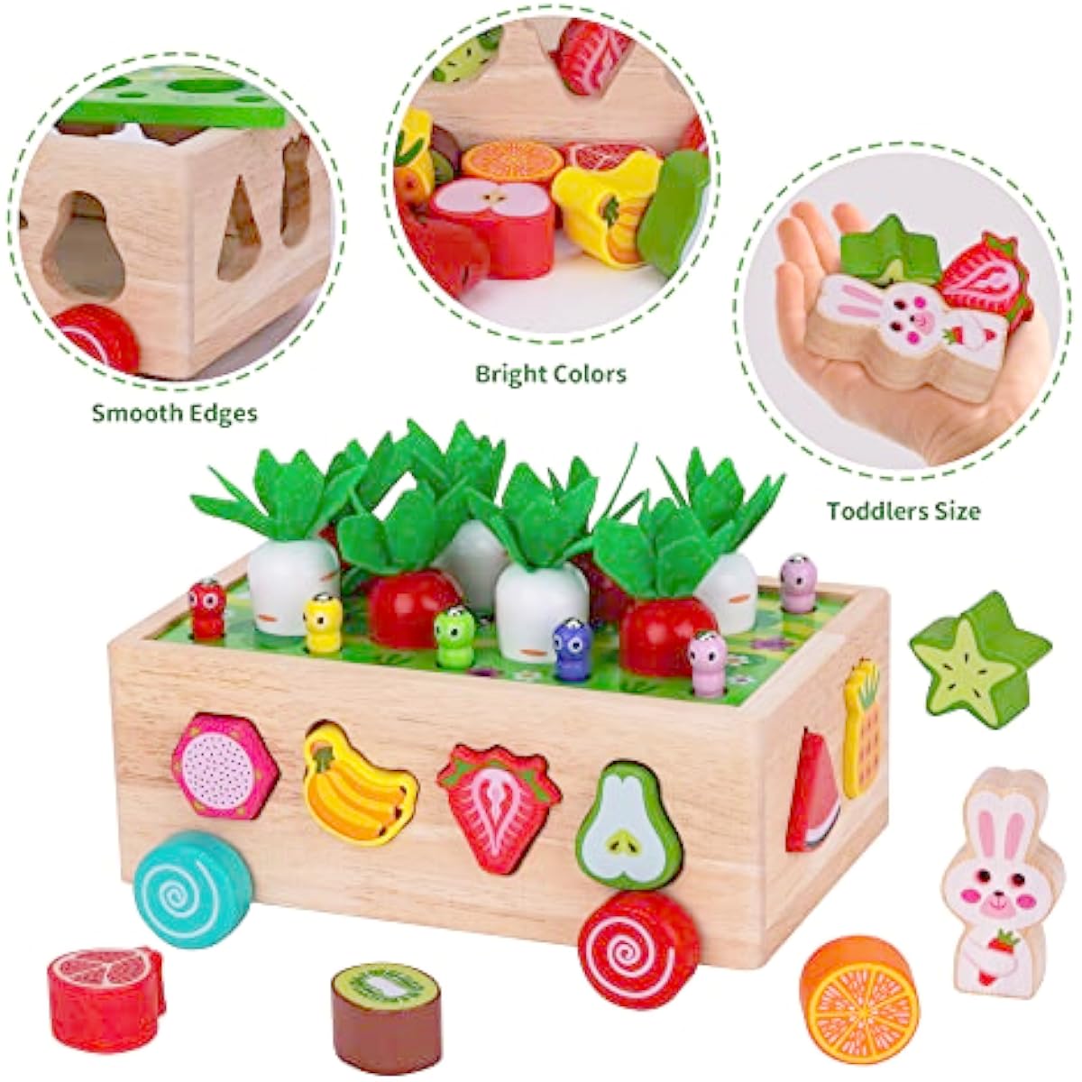 Toddlers Montessori Wooden Educational Toys for Baby Boys Girls Age 1 2 3 Year Old, Shape Sorting Toys 1st One First Birthday Girl Gifts for Kids 1-3, Wood Preschool Learning Fine Motor Skills Game