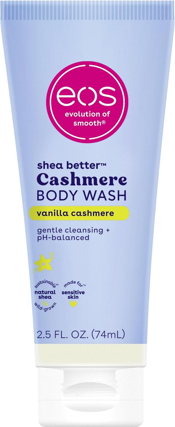 eos Body Wash, Vanilla, Moisturizing Creamy Gel Formula with Shea Butter, Glycerin, Vitamin E, pH Balanced, Sensitive Skin, Vegan, 16 fl oz