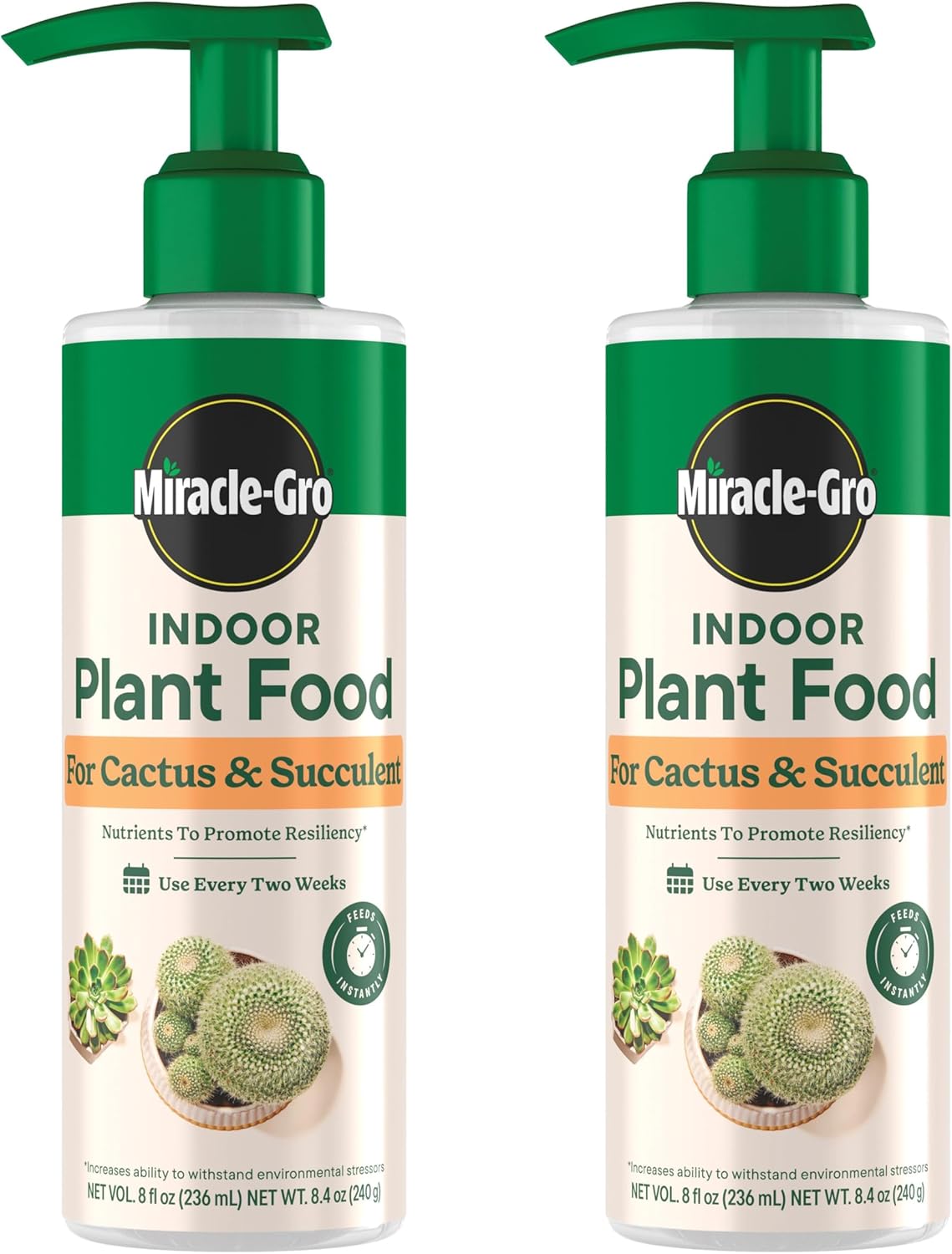 Miracle-Gro Indoor Plant Food for All Plants, Liquid Plant Food for Houseplants, Flowers, Vegetables, Herbs, and More, 8 fl. oz., 2-Pack