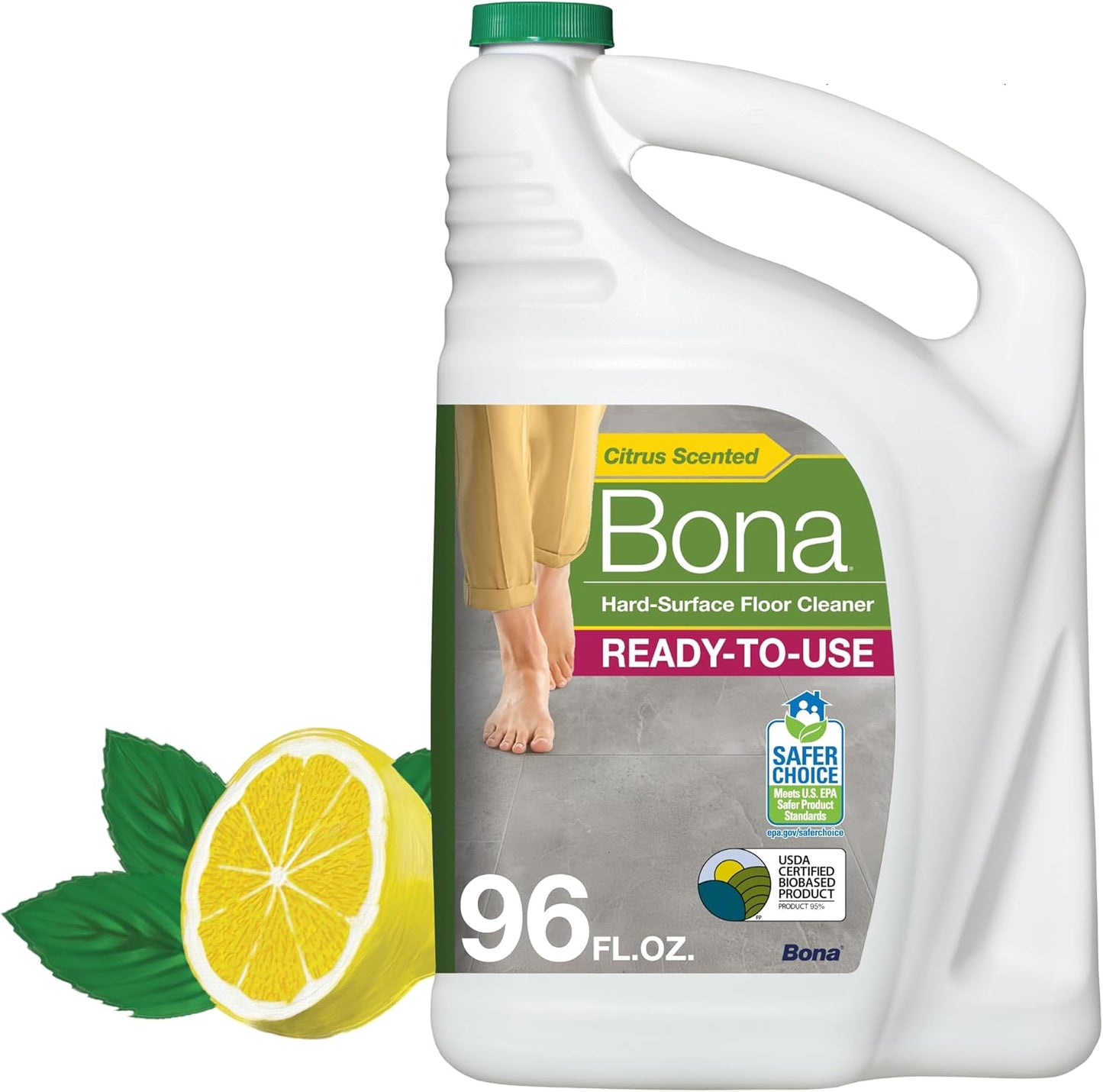 Bona Multi-Surface Floor Cleaner Refill - 128 fl oz - Unscented - Refill for Bona Spray Mops and Spray Bottles - Residue-Free Floor Cleaning Solution for Stone, Tile, Laminate, and Vinyl Floors