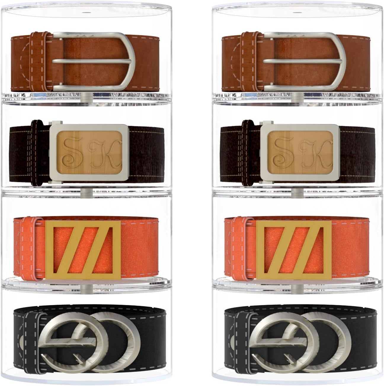 NIUBEE Belt Organizer, Acrylic 5 Layers Belt Case Storage Holder and Display for Accessories like Jewelry,Watch,Bracelets