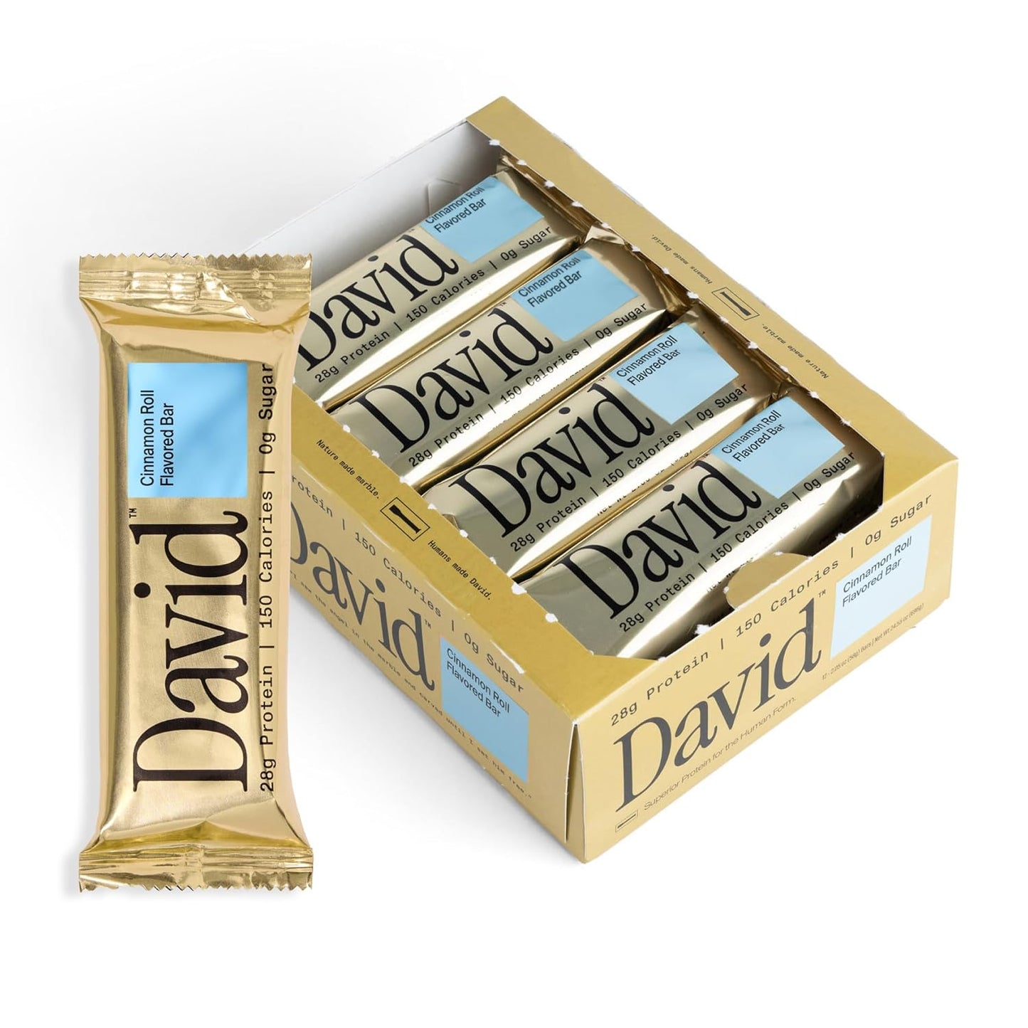 David High Protein Bars - 0g of Sugar, Low Carb, Gluten Free - 28g of Protein, 150 Calories - On-The-Go Snack - Peanut Butter Chocolate Chunk Flavor, Pack of 12