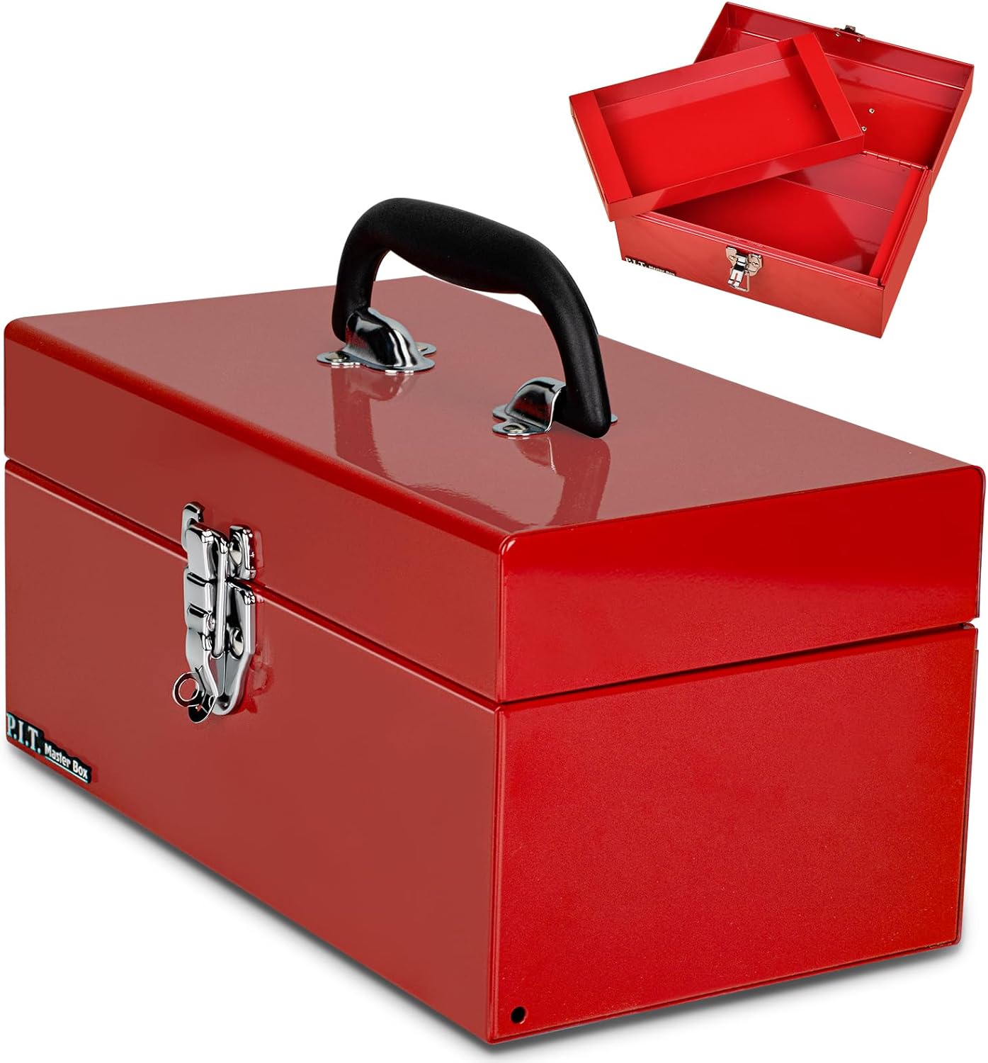 P.I.T. Mini White Tool Box, Portable 5-Drawer Micro Roll Cab Steel Stackable Tool Box with Liner, White Small Tool Case for Tools Storage and Organizers, Home DIY