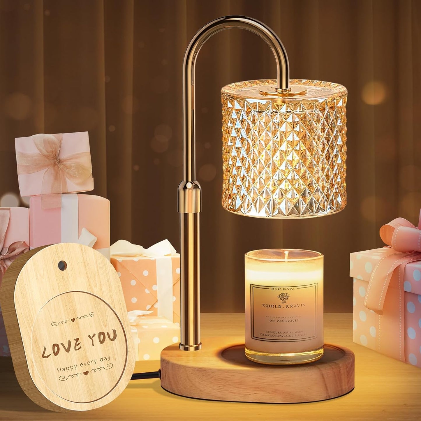 Candle Warmer Lamp with Timer Dimmer Adjustable Height for New Home Decor, Birthday Gifts for Women,Candle Warmer for Women Mom Christmas Mother's Day Gfit