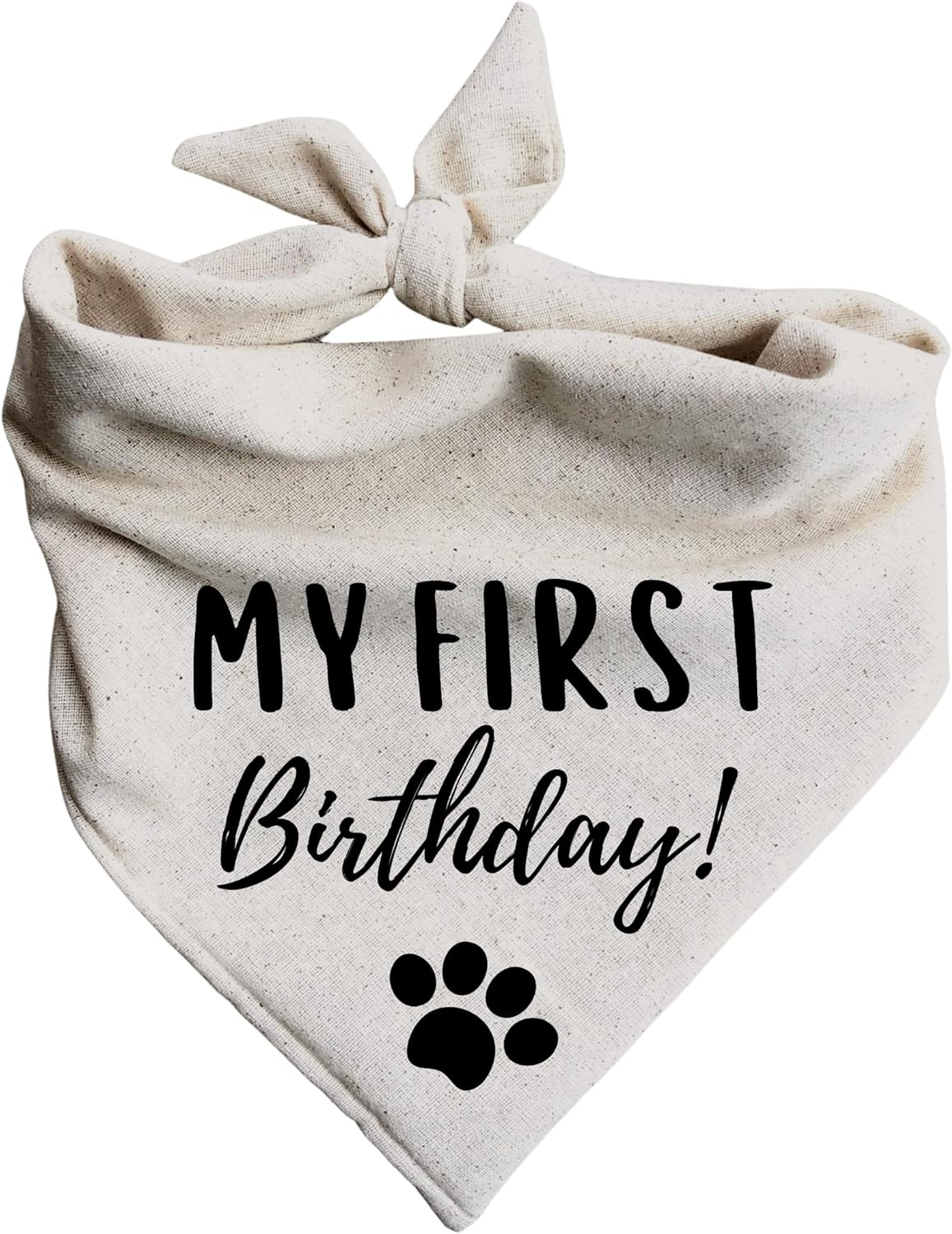 My First Birthday Dog Bandana barkday Black (Medium)