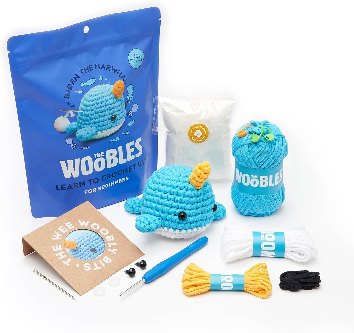 The Woobles Crochet Kit for Beginners - Easy Arts and Crafts Knitting & Crochet Animals Kit As Seen On Shark Tank - Pierre The Penguin