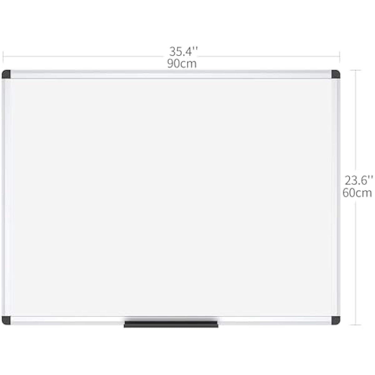 VIZ-PRO Magnetic Dry Erase Board, 36 X 24 Inches, Silver Aluminium Frame