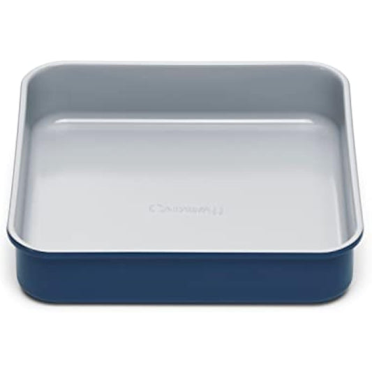Caraway Non-Stick Ceramic 9” Square Pan - Naturally Slick Ceramic Coating - Non-Toxic, PTFE & PFOA Free - Perfect for Brownies, Lemon Bars, Cakes, & More - Navy