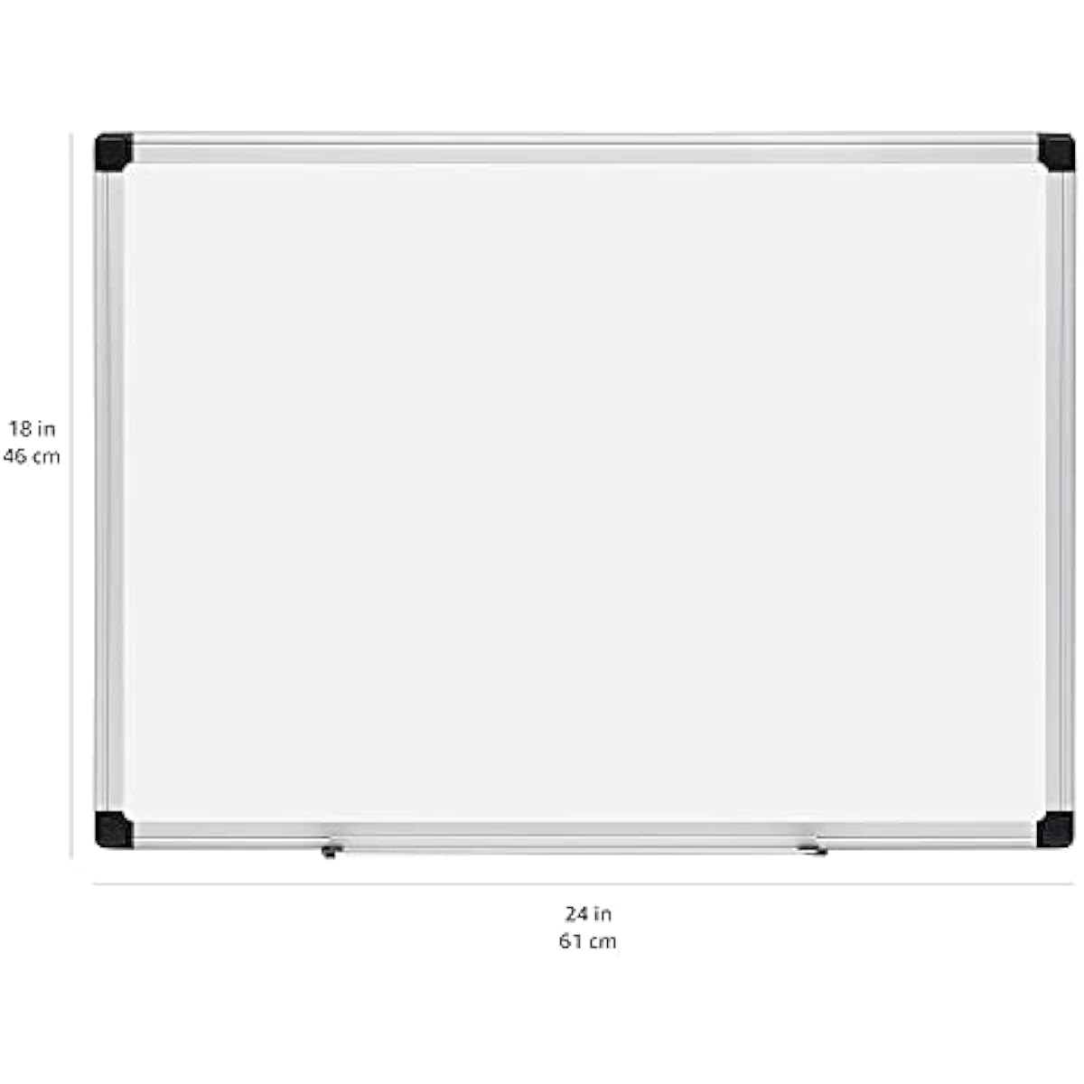 Amazon Basics Magnetic Dry Erase Whiteboard, 24" x 18", Aluminum Frame, Silver/White, Presentation Board for Writing Notes