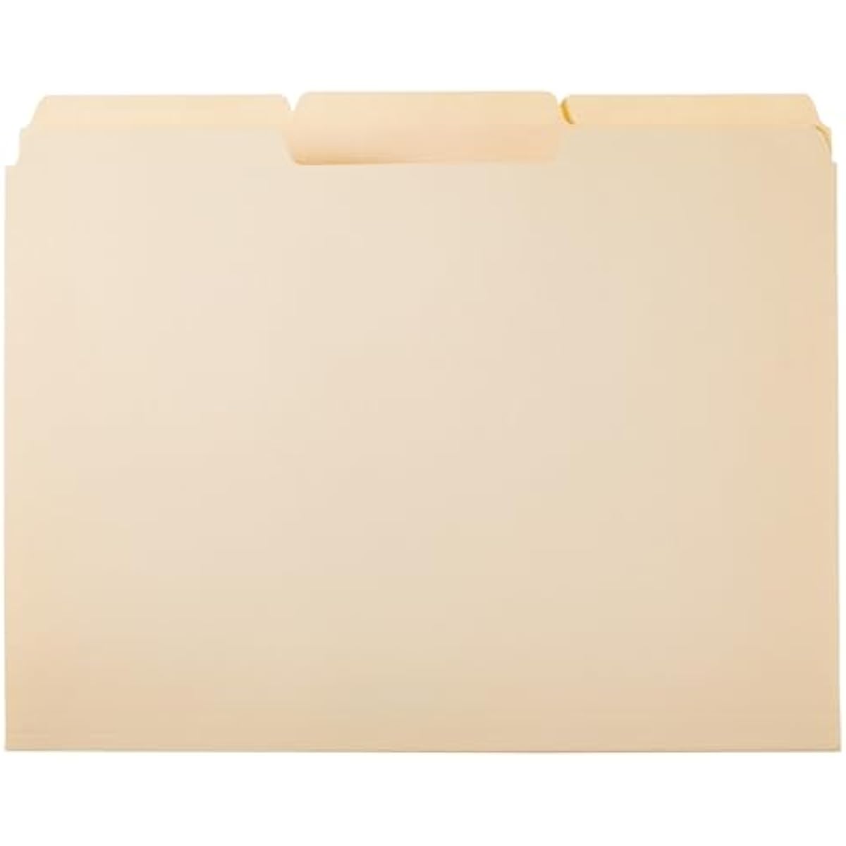 Amazon Basics Sturdy File Folders with Reinforced Tabs for Filing and Organization, 1/3-Cut Tab, Assorted Positions, Letter Size, 8.5x11 inches, Manila, 100-Pack