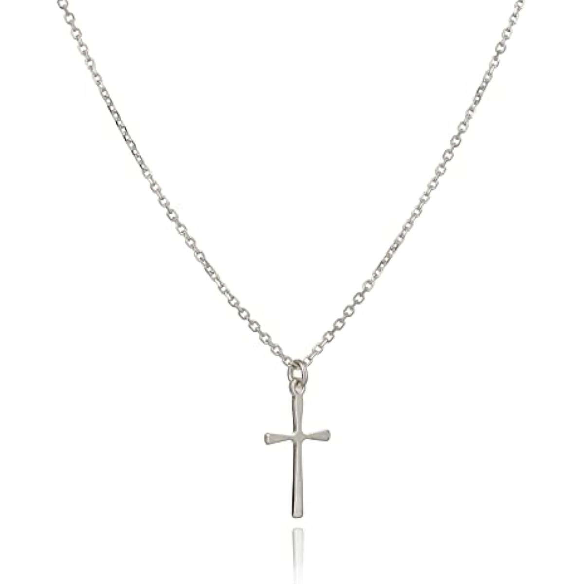 Annika Bella Cross Necklace for Women, 16-18 Inches Silver/Gold Chain, Women's Small Simple Cross Necklaces Religious Charm Jewelry, Faith Gift for Her