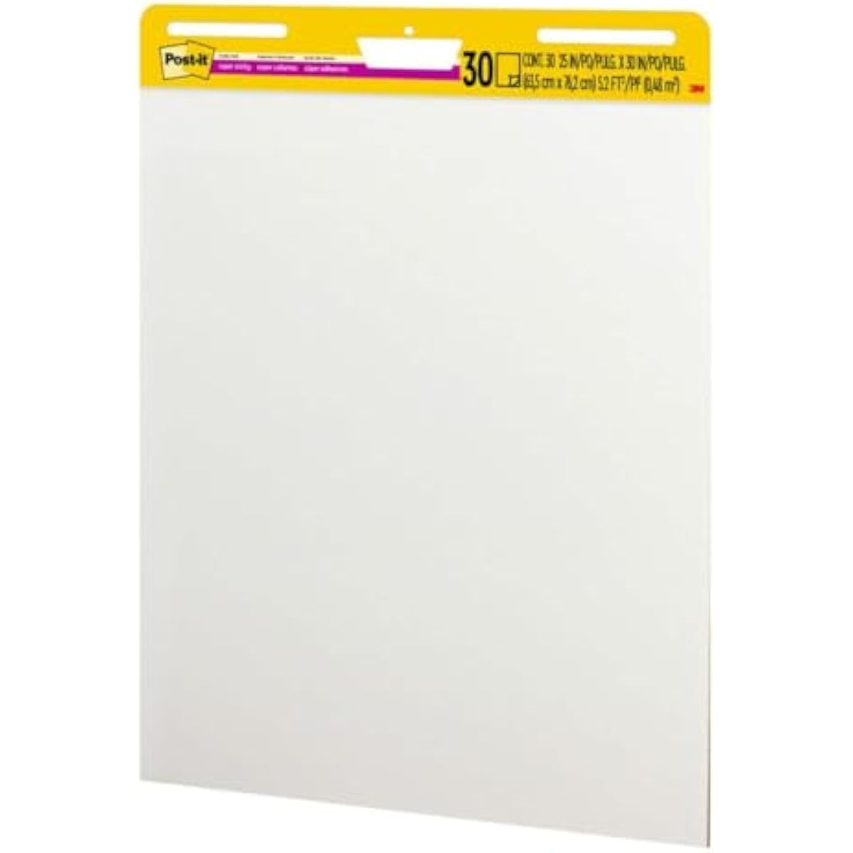Post-it Super Sticky Easel Pad, 25 x 30 Inches, 30 Sheets Per Pad, 4 Pads, Large, White, Premium Self Stick Flip Chart Paper, Anchor Chart, Office Supplies & School Supplies, Great for Teachers and Students, 2 packs per case