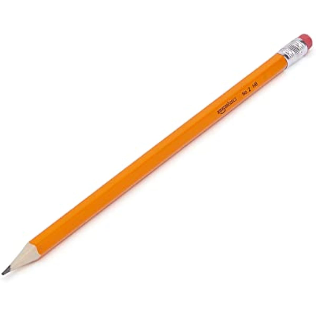 Amazon Basics Wood-Cased #2 HB School Pencils with Erasers for Writing and Drawing, Pre-sharpened, Soft Strong Lead, Orange, 30 Count