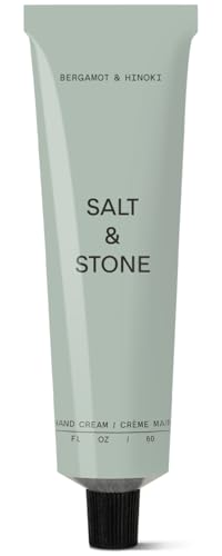 Salt & Stone Hand Cream for Women & Men | Hydrates, Nourishes & Softens Skin | Restores Dry Cracked Hands | Fast-Absorbing | Cruelty-Free & Vegan | Bergamot & Hinoki 2 fl oz