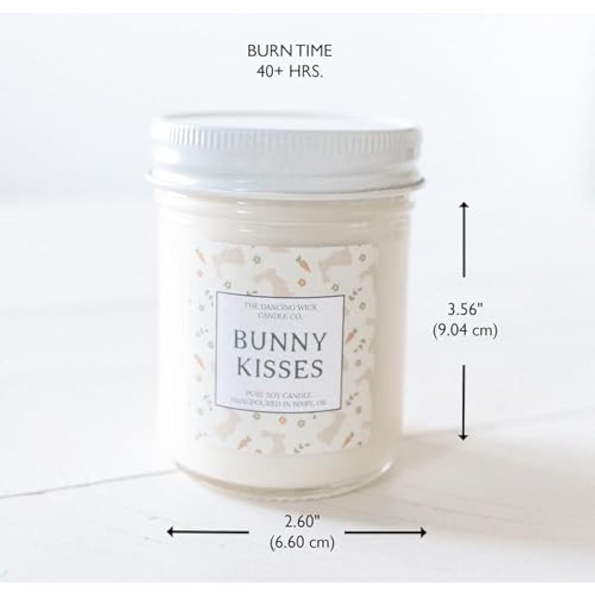 – Bunny Kisses Candle – Hand-Poured 8oz Soy Wax with Sweet Lemon, Strawberry & Vanilla – Spring, Easter, Birthday, Just Because, Gift – Made in the USA (Bunny Kisses)