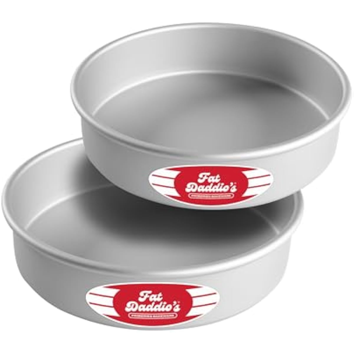 Fat Daddio's Anodized Aluminum Round Cake Pans, 2 Piece Set, 8 x 2 Inch