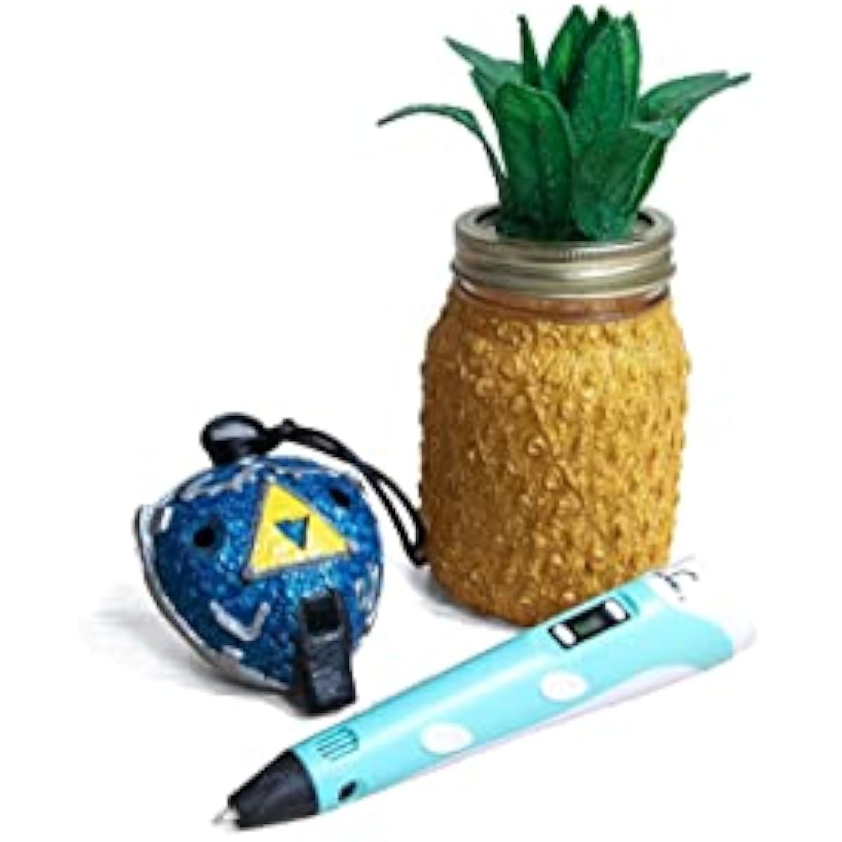 SCRIB3D P1 3D Printing Pen with Display - Includes 3D Pen, 3 Starter Colors of PLA Filament, Stencil Book + Project Guide, and Power adapter