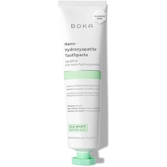 Boka Fluoride Free Toothpaste, Nano Hydroxyapatite Toothpaste, Appropriate for Sensitive Teeth - for Adult Oral Care - Ela Mint Flavor, 4 Fl Oz 1Pk US Manufactured
