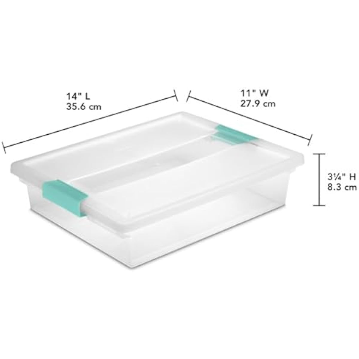 Sterilite 6-Pack Clip Box, Stackable Clear Plastic Bins with Latching Lids, Large - Writing, Arts or Crafts Supplies Storage Containers for Home, Office, Classroom and Workshop Organization