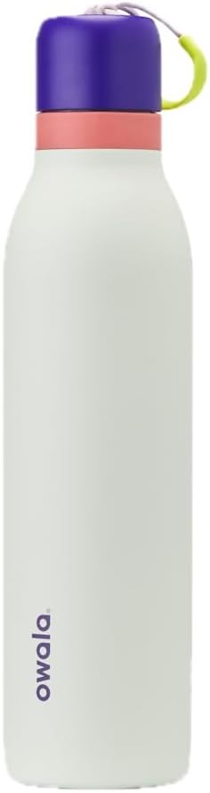 Owala FreeSip Twist Insulated Stainless Steel Water Bottle with Straw for Sports and Travel, BPA-Free, 24-oz, Blue/Grey (Foggy Tide)