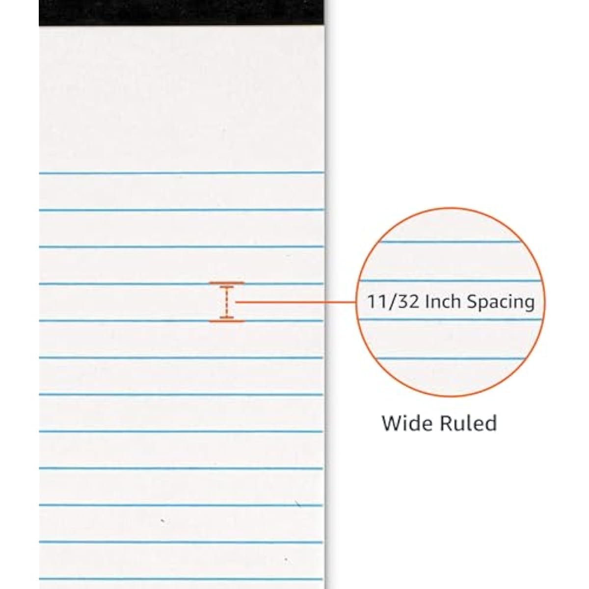Amazon Basics Wide Ruled Lined Writing Note Pads for Office Supplies, 8.5" x 11.75", White, 12-Pack of 50 Perforated Sheets