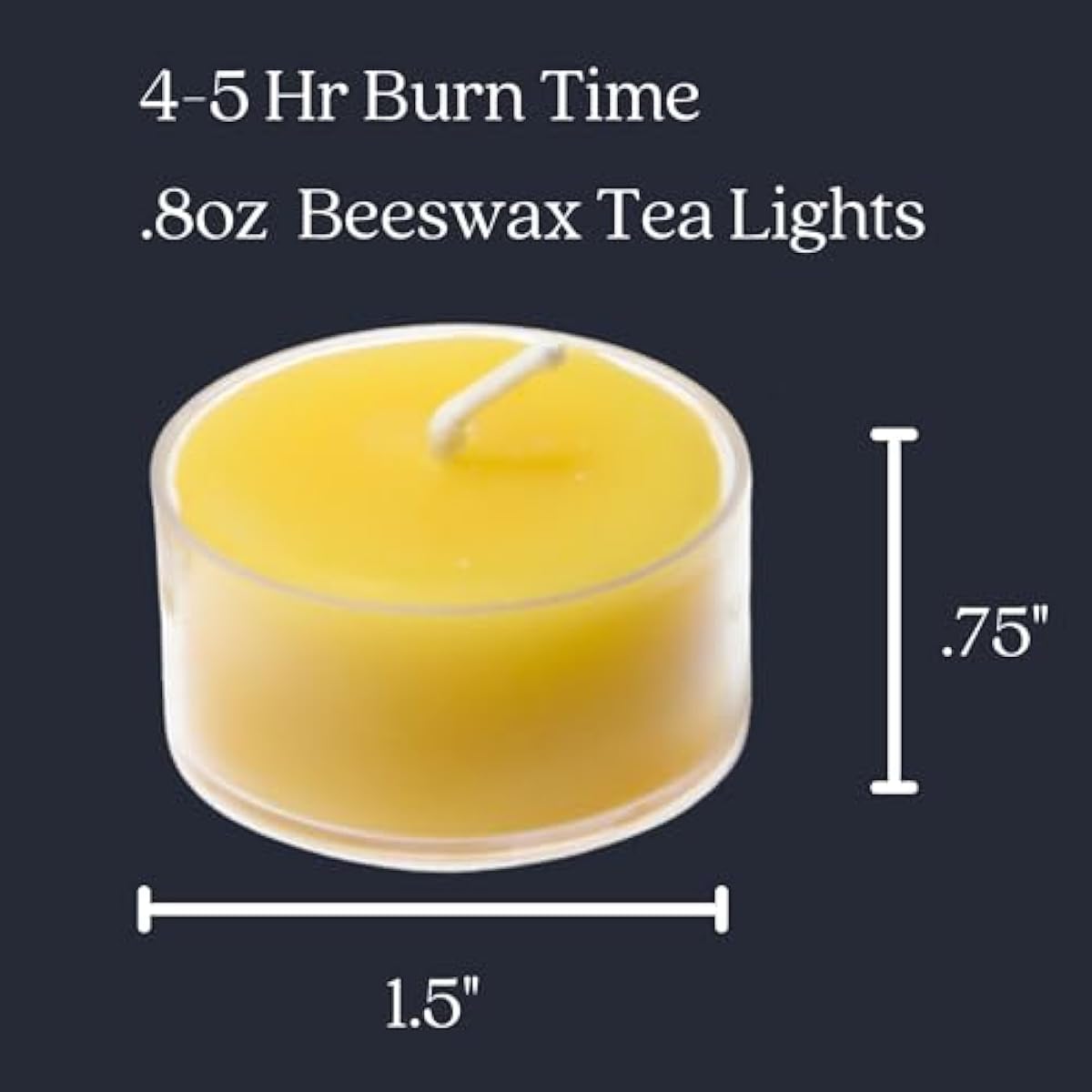 Bluecorn Beeswax Tea Light Candles, 100% Pure Natural Bees Wax, Yellow Tea Lights, Fragrance Free, Paraffin & Soy Free Candle Wax, Clean Burning, Long Lasting (4-5 Hrs), American Made, 24 Pack