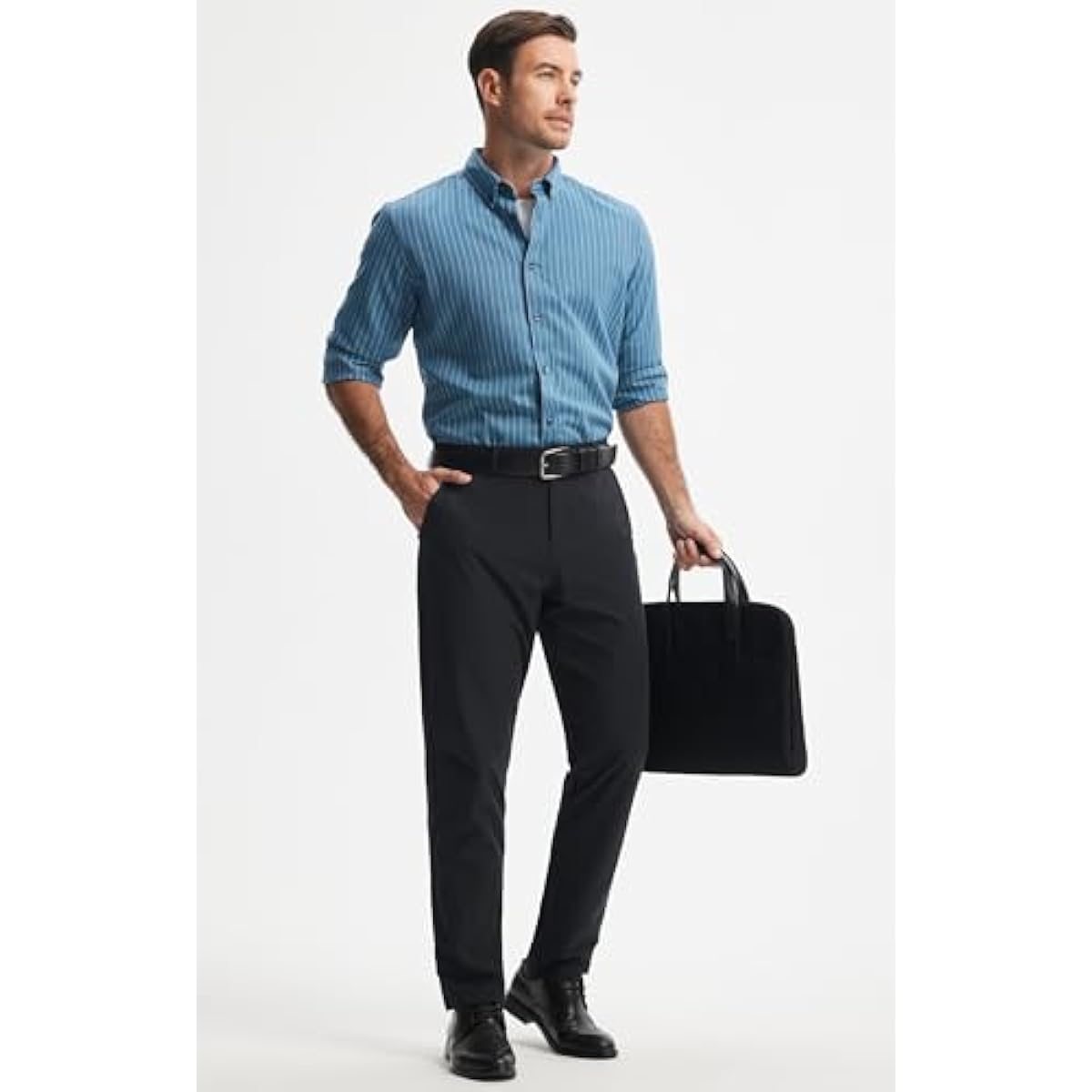 Libin Mens Golf Pants Stretch Work Dress Pants 30"/32"/34" Quick Dry Lightweight Casual Comfy Trousers with Pockets
