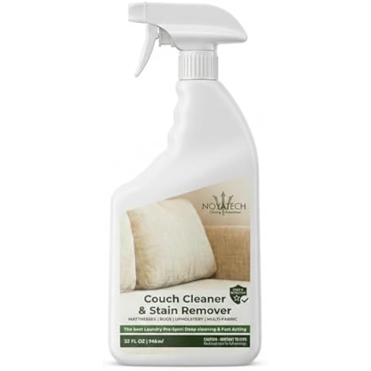 Couch Cleaner and Stain Remover Spray – Professional Strength, Multi-Surface Fabric and Upholstery Cleaner – Pet-Safe, Non-Toxic, Quick-Drying for Couches, Sofas & Car Interiors.