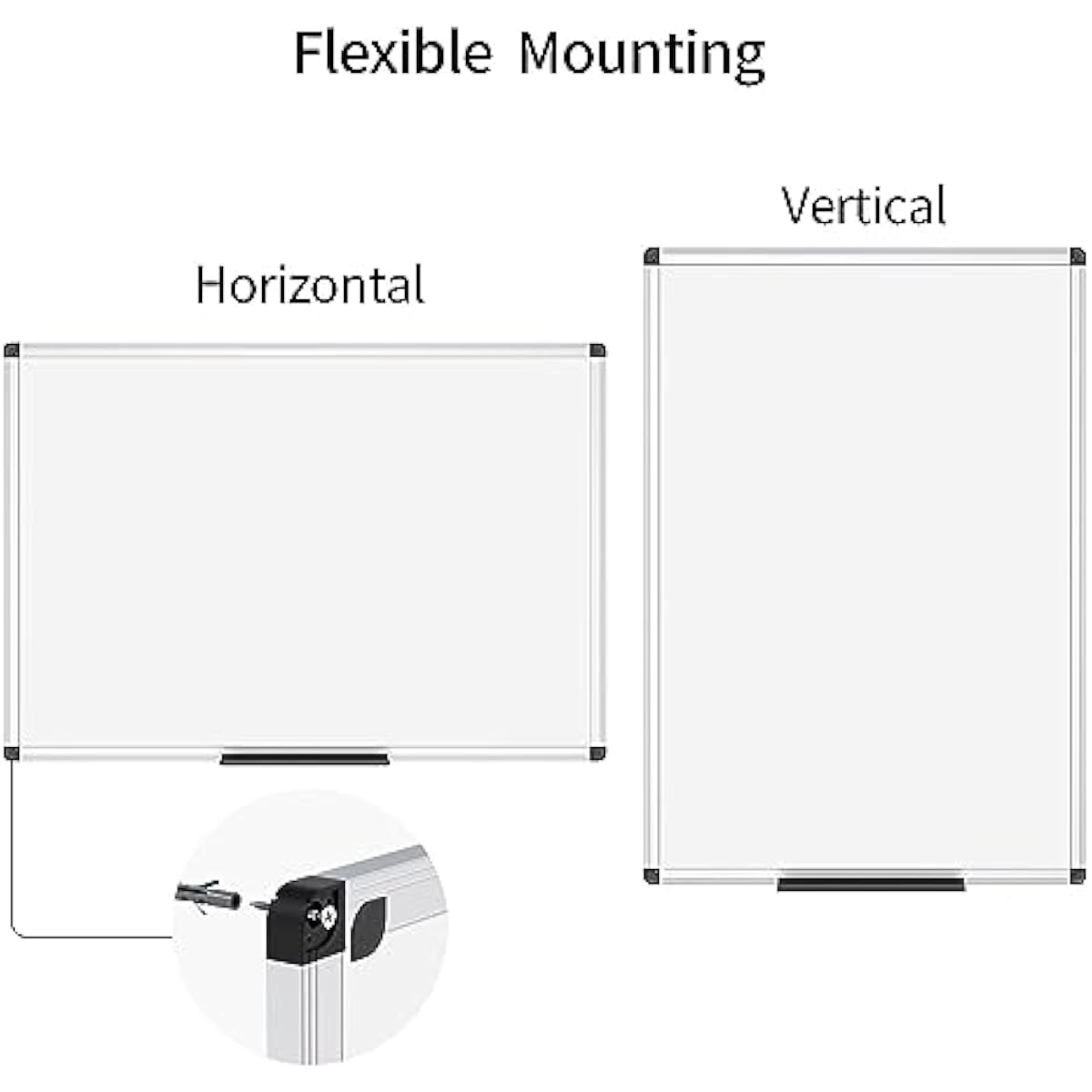 VIZ-PRO Magnetic Dry Erase Board, 36 X 24 Inches, Silver Aluminium Frame