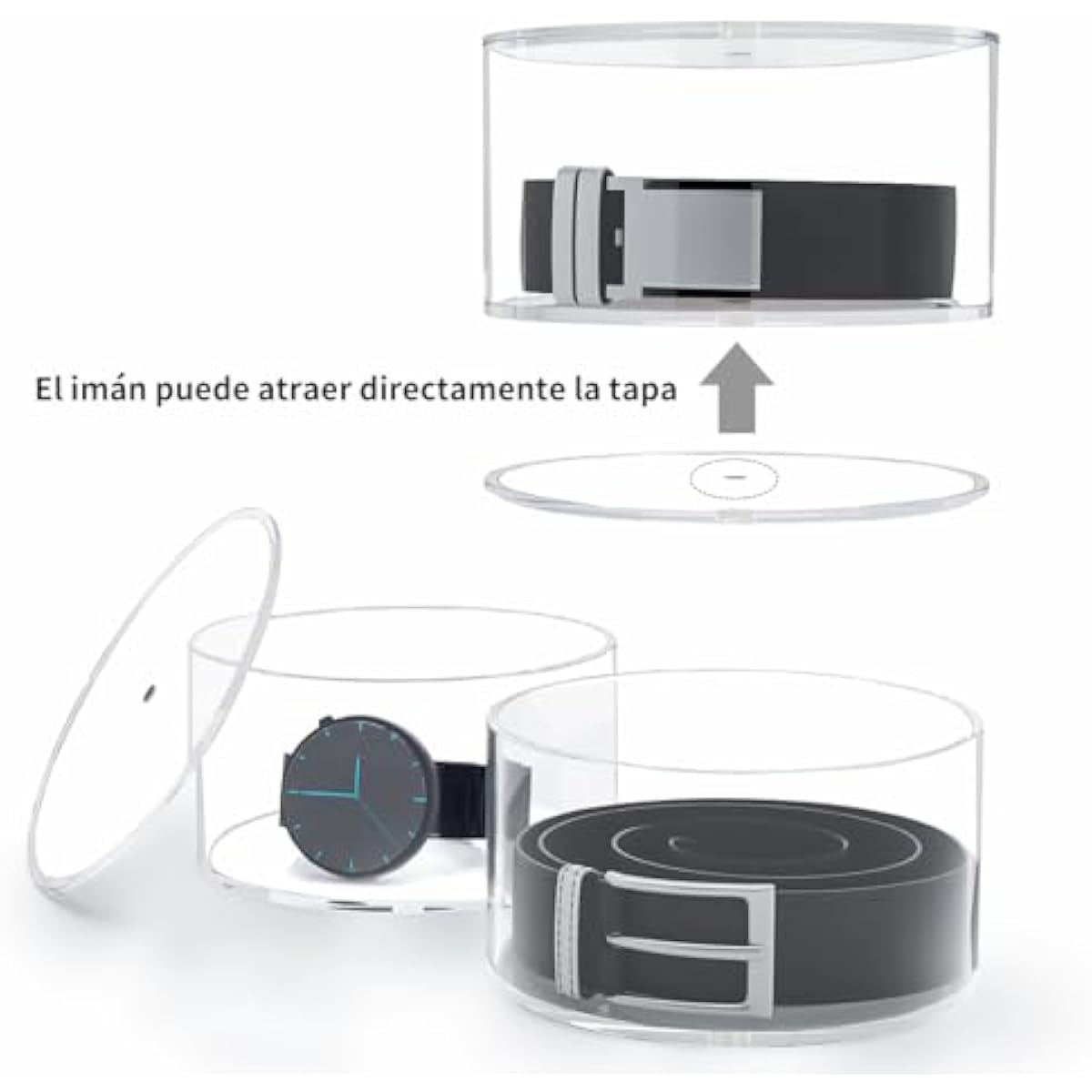 NIUBEE Belt Organizer, Acrylic 5 Layers Belt Case Storage Holder and Display for Accessories like Jewelry,Watch,Bracelets