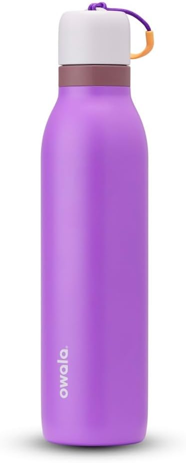 Owala FreeSip Twist Insulated Stainless Steel Water Bottle with Straw for Sports and Travel, BPA-Free, 24-oz, Blue/Grey (Foggy Tide)