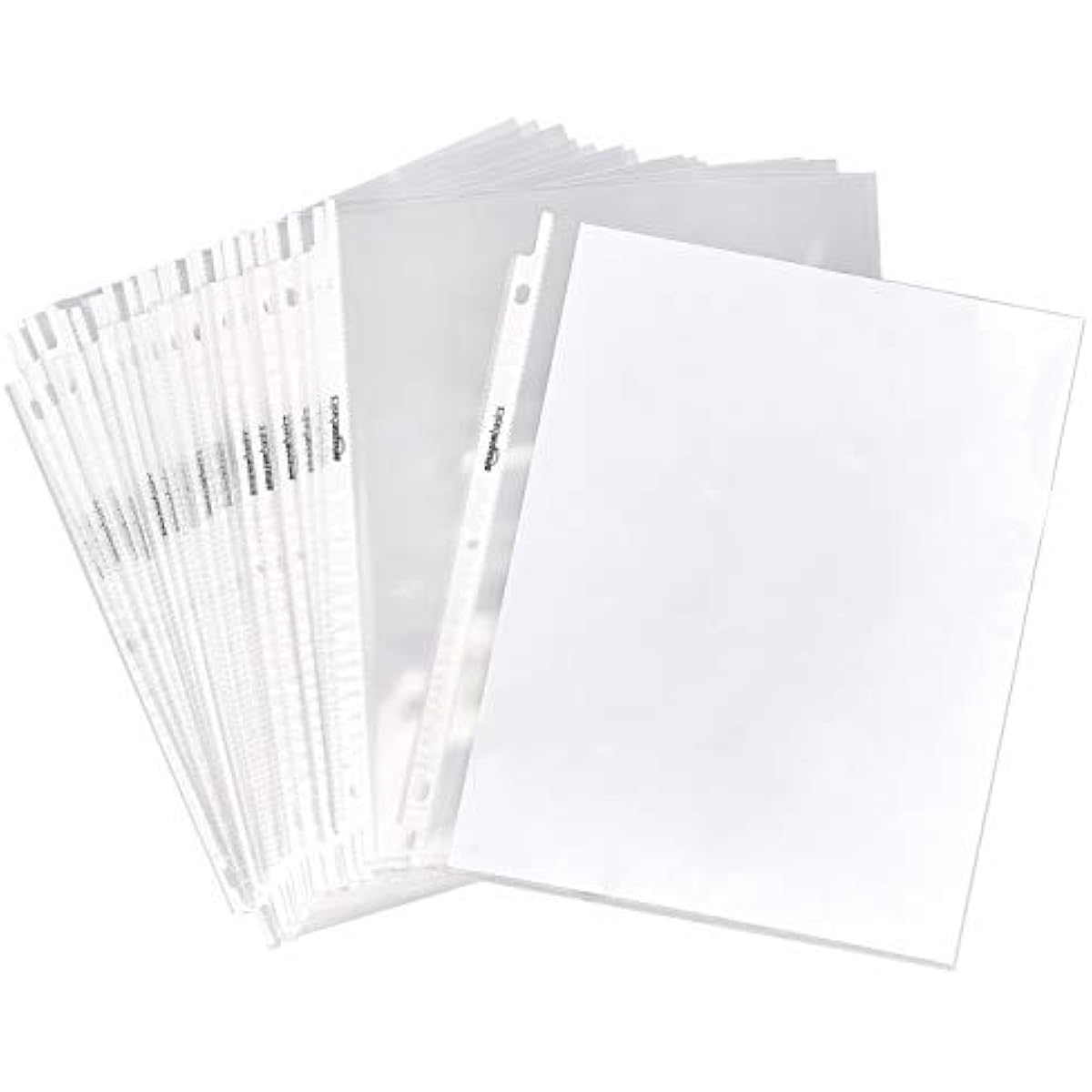 Amazon Basics Sheet Protectors for 3 Ring Binder, Heavyweight, Acid-Free, Clear Plastic Sleeves, Letter Size, 8.5 x 11 Inch, 100-Pack