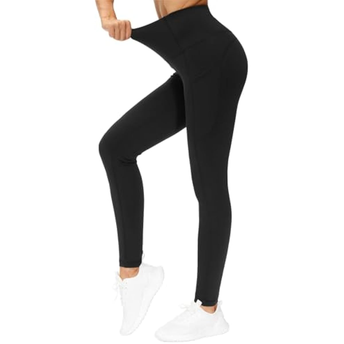 THE GYM PEOPLE Thick High Waist Yoga Pants with Pockets, Tummy Control Workout Running Yoga Leggings for Women