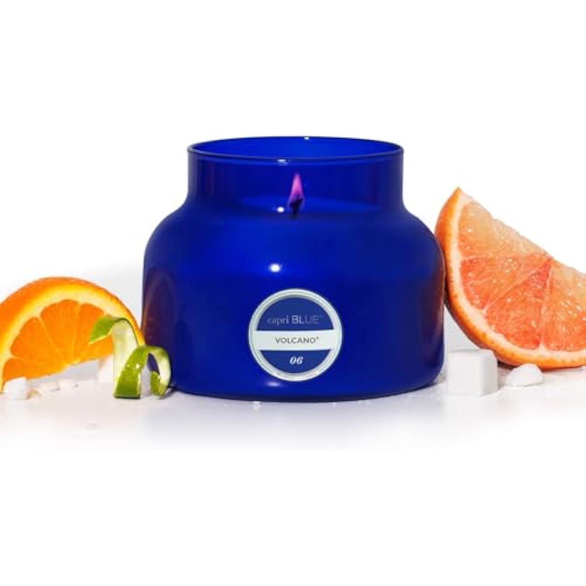 Capri Blue Volcano Scented Candles - Luxury Glass Jar Candles for Home Scented with Tropical Fruit & Sugared Citrus - Soy Wax Blend - Blue Color (19 oz)