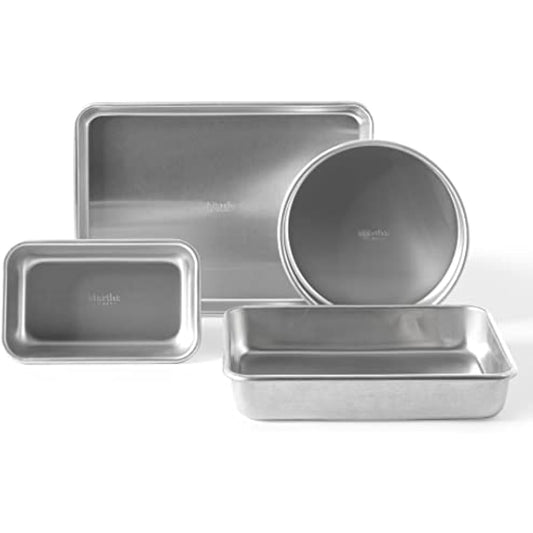 Martha Stewart 4-Piece Non-Stick Aluminum Bakeware Baking Set - Dishwasher Safe