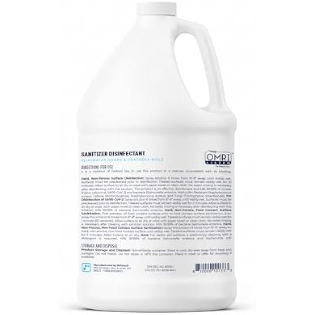 BRIOTECH Sanitizer Disinfectant Hypochlorous, Kill 99.99% of Viruses & Bacteria, Control Mold, Eliminate Odor, Gentle for Nursery & Play Rooms, Food Contact Surface Sanitizer, 1 Gallon Refill