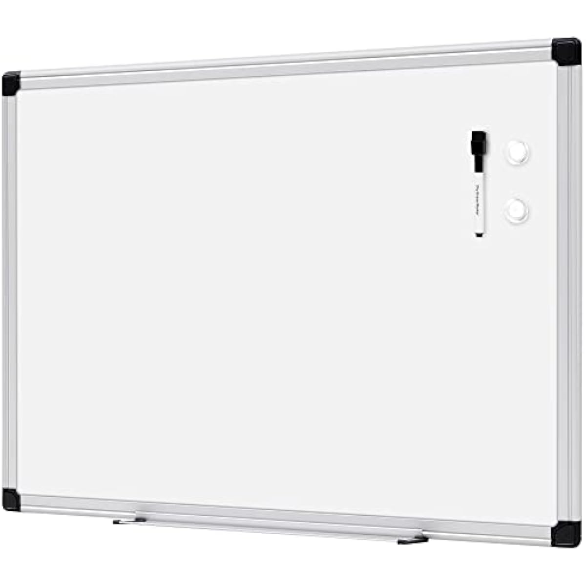 Amazon Basics Magnetic Dry Erase Whiteboard, 24" x 18", Aluminum Frame, Silver/White, Presentation Board for Writing Notes
