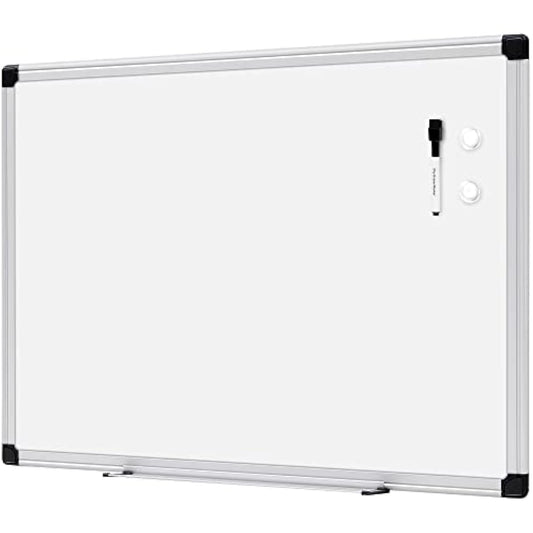 Amazon Basics Magnetic Dry Erase Whiteboard, 24" x 18", Aluminum Frame, Silver/White, Presentation Board for Writing Notes