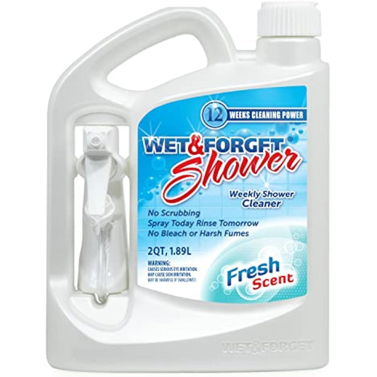 Wet & Forget Shower Cleaner Spray Multi-Surface Weekly Application Requires No Scrubbing, Bleach-Free Formula, Ready to Use, Fresh Scent, 3 Months of Cleaning, 64 Fluid Ounces, 1 Pack