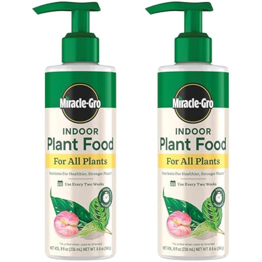 Miracle-Gro Indoor Plant Food for All Plants, Liquid Plant Food for Houseplants, Flowers, Vegetables, Herbs, and More, 8 fl. oz., 2-Pack