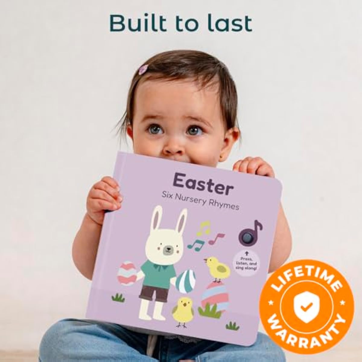 Cali's Books Easter Nursery Rhymes Musical Book - Easter Basket Stuffers for Toddlers, Baby Easter Basket Stuffers, Rechargeable Musical Books for Toddlers 1-3