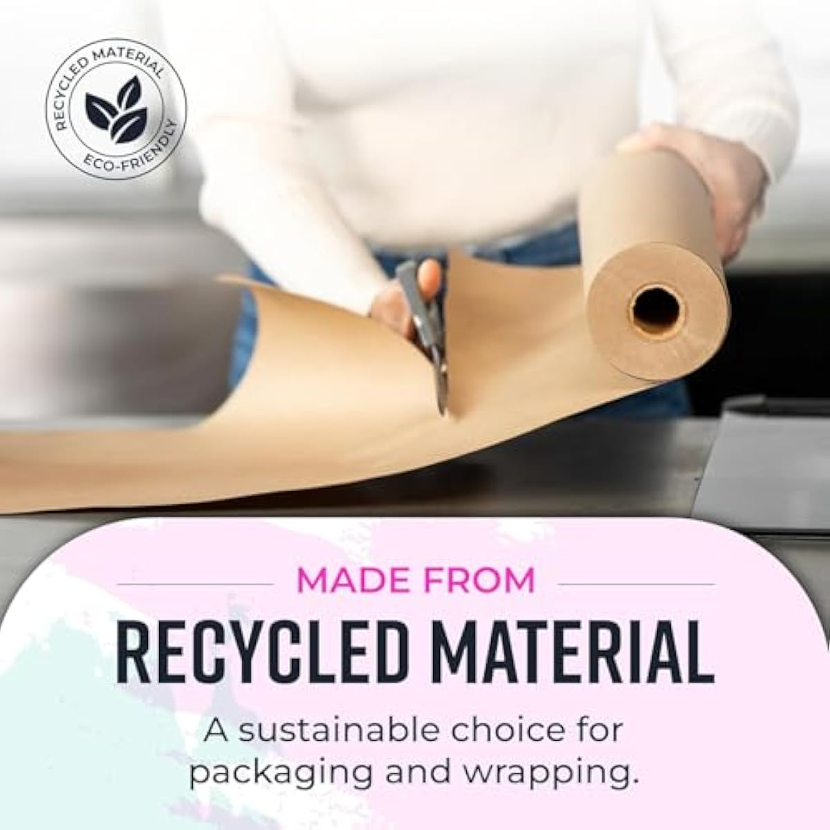 Large Brown Kraft Paper Roll - 36" x 1200" (100 ft) - Made in USA - Ideal for Gift Wrapping, Packing, Moving, Postal, Shipping, Parcel, Wall Art, Crafts, Bulletin Boards, Floor Cover or Table Runner