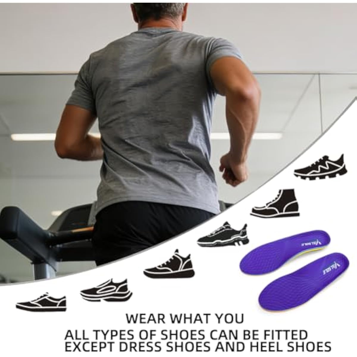 VALSOLE Heavy Duty Support Pain Relief Orthotics - 220+ lbs Plantar Fasciitis High Arch Support Insoles for Men Women, Flat Feet Orthotic Insert, Work Boot Shoe Insole, Absorb Shock with Every Step